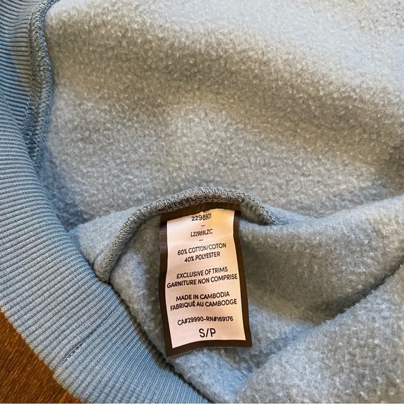 Lazy pants crew neck fleece sweatshirt size small light blue - Picture 9 of 9